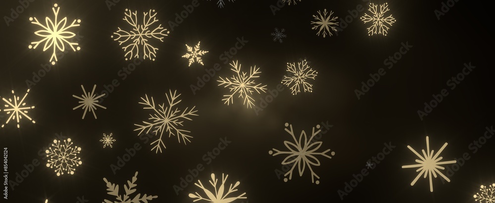 Snowflakes - Christmas Card - Snowflakes Of Paper In Frame Snowflakes - Christmas Card - Snowflakes Of Paper In Frame