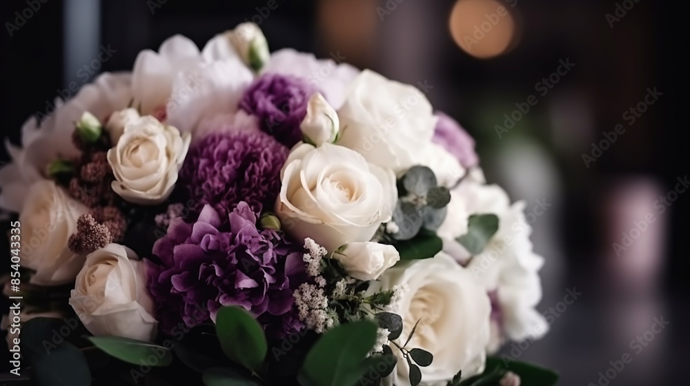 Beautiful purple and white bridal bouquet Beautiful purple and white bridal bouquet