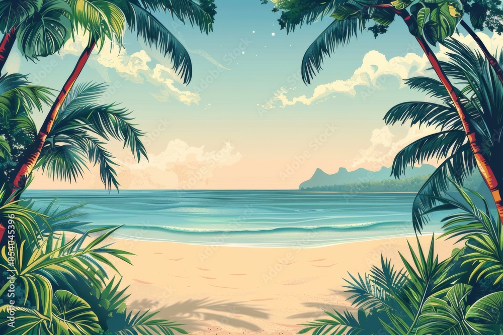 Obraz premium Summer Background illustration created with Generative AI