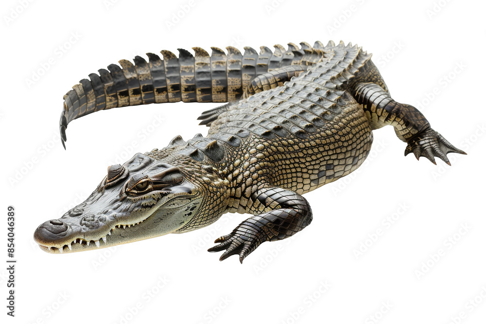 Fototapeta premium crocodile on a transparant background, PNG, Generative AI