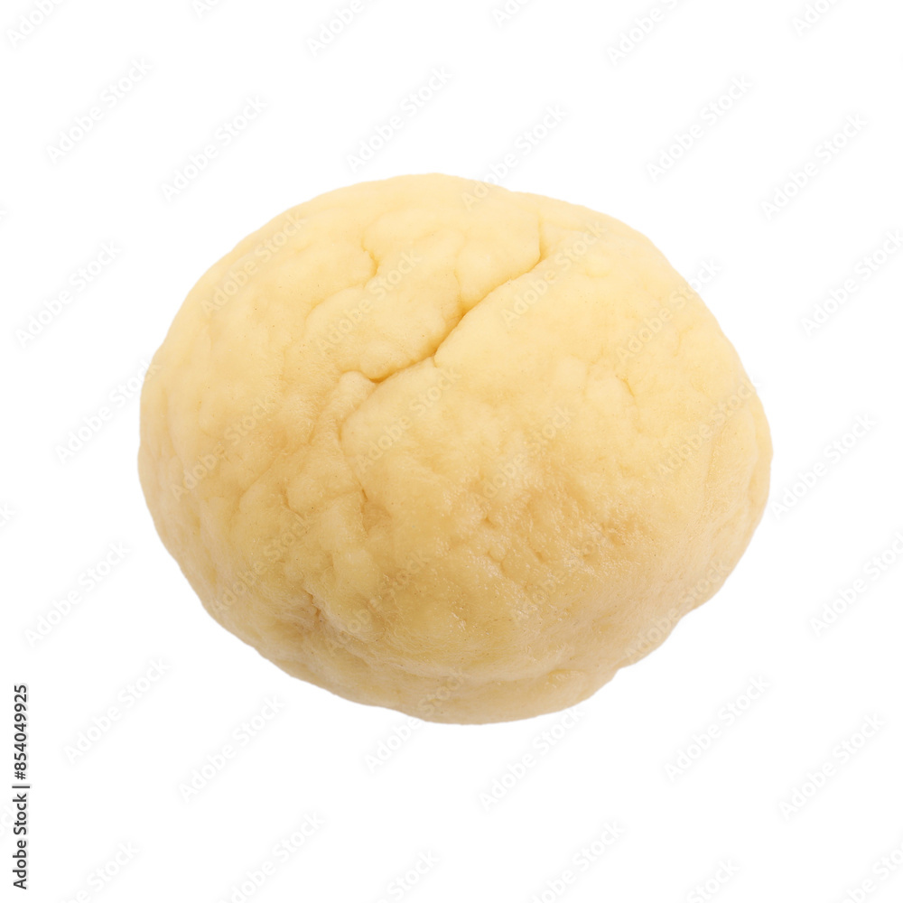 Making shortcrust pastry. Raw dough ball isolated on white, top view Making shortcrust pastry. Raw dough ball isolated on white, top view