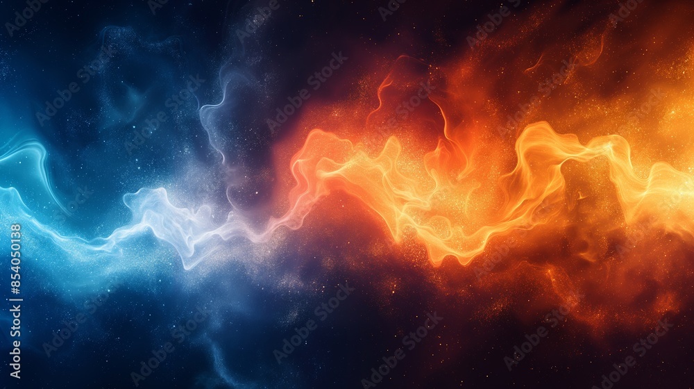 A vibrant clash of cool blues and fiery reds swirl across a cosmic backdrop, symbolizing a dance of elemental energies. A vibrant clash of cool blues and fiery reds swirl across a cosmic backdrop, symbolizing a dance of elemental energies.