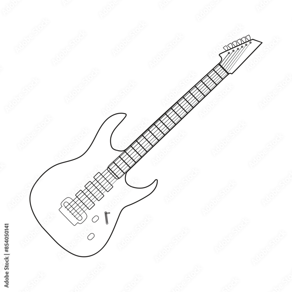Electric guitar music instrument doodle image Electric guitar music instrument doodle image