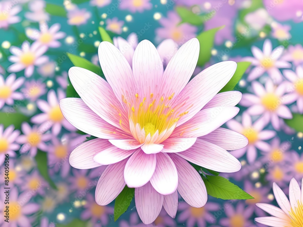 Fototapeta premium flower illustration, botanical art, digital painting, pastel colors