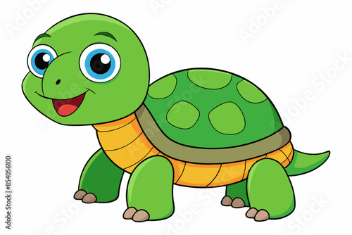 Cute turtle cartoon vector illustration 
