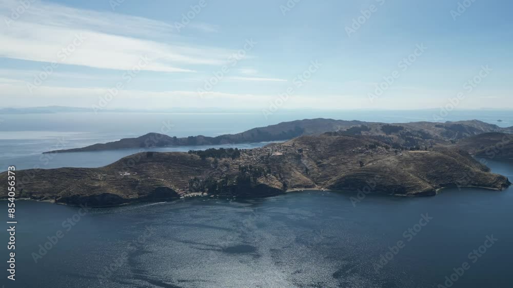 Aerial video over Isla del Sol On the shoreline of Lake Titicaca, Bolivia Aerial video over Isla del Sol On the shoreline of Lake Titicaca, Bolivia