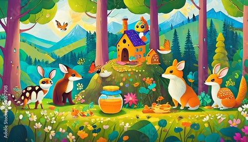 Wallpaper Mural animals in the forest Torontodigital.ca