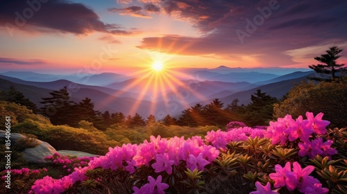 sunset over the mountains