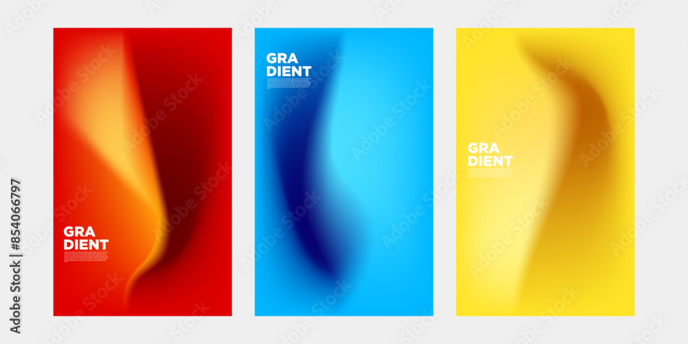 Naklejka premium Collection of social media background templates. Gradient mesh technique. Social media templates for banners, flyers, posters, brochures, Instagram posts, etc.