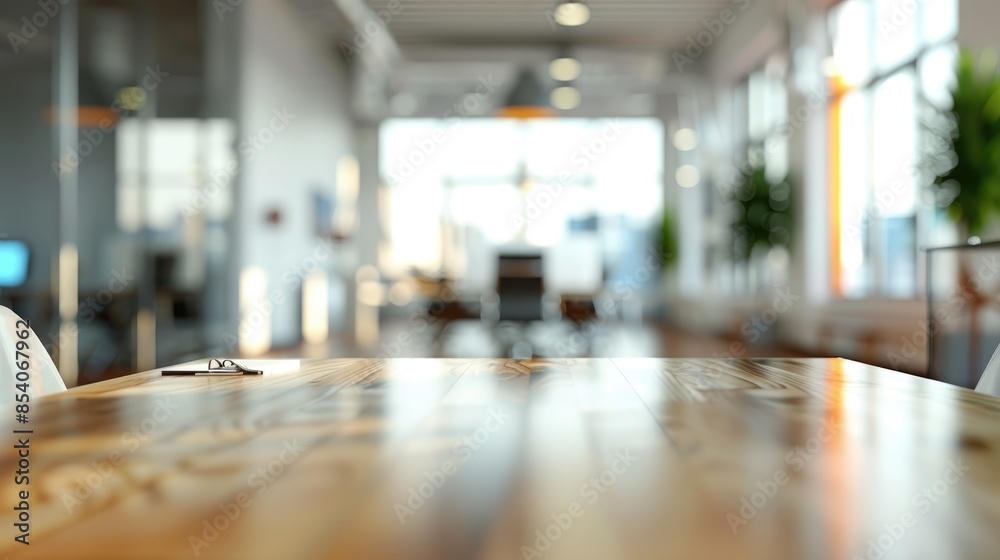 Blurry office background with a wide view of office interior Blurry office background with a wide view of office interior
