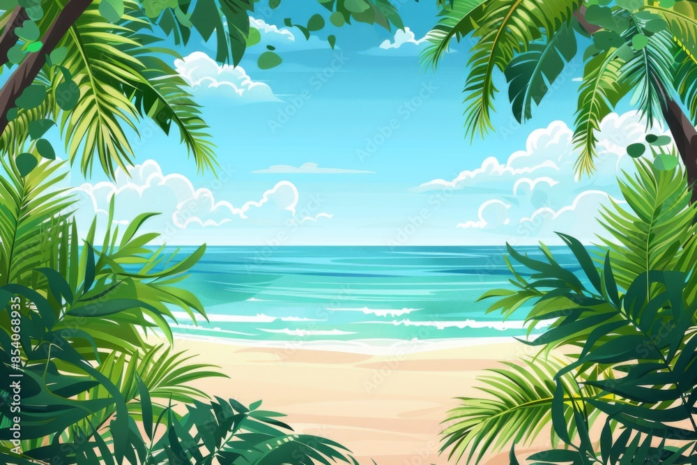 Summer Background illustration created with Generative AI Summer Background illustration created with Generative AI