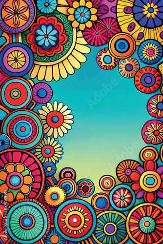 A series of backgrounds featuring women's portraits in 70s modern style. Depicting strong women in floral frames. Perfect for adding text and creating unique designs.