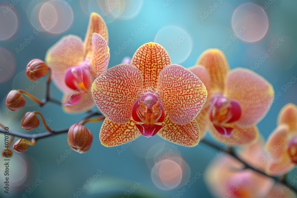 Orchid Flower with Red and Yellow Petals Orchid Flower with Red and Yellow Petals