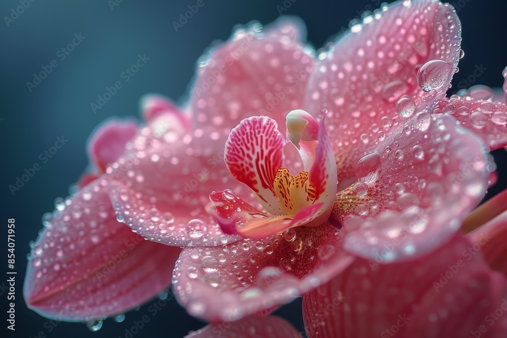 Pink Orchid with Dew Drops Pink Orchid with Dew Drops