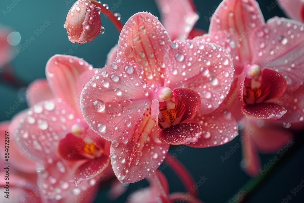 Pink Orchid with Water Droplets Pink Orchid with Water Droplets