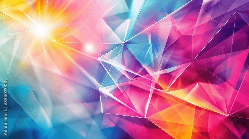 Bright geometric shapes in vivid colors like blue, pink, yellow, and purple overlap and blend, creating a vibrant and dynamic pattern. Bright geometric shapes in vivid colors like blue, pink, yellow, and purple overlap and blend, creating a vibrant and dynamic pattern.