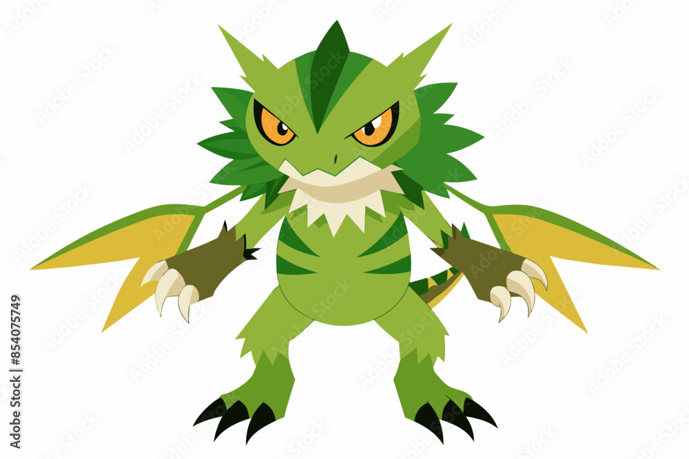 Obraz premium a angry leaf digimon full body image white backg