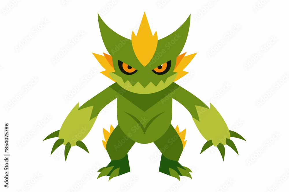 Obraz premium a angry leaf digimon full body image white backg