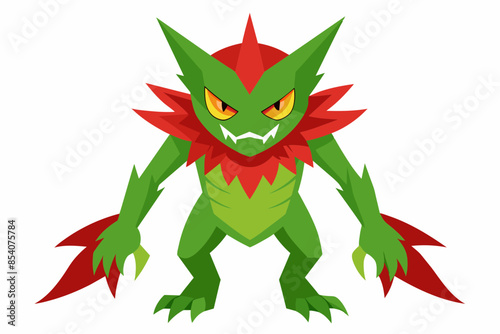 a angry leaf digimon full body image white backg photo