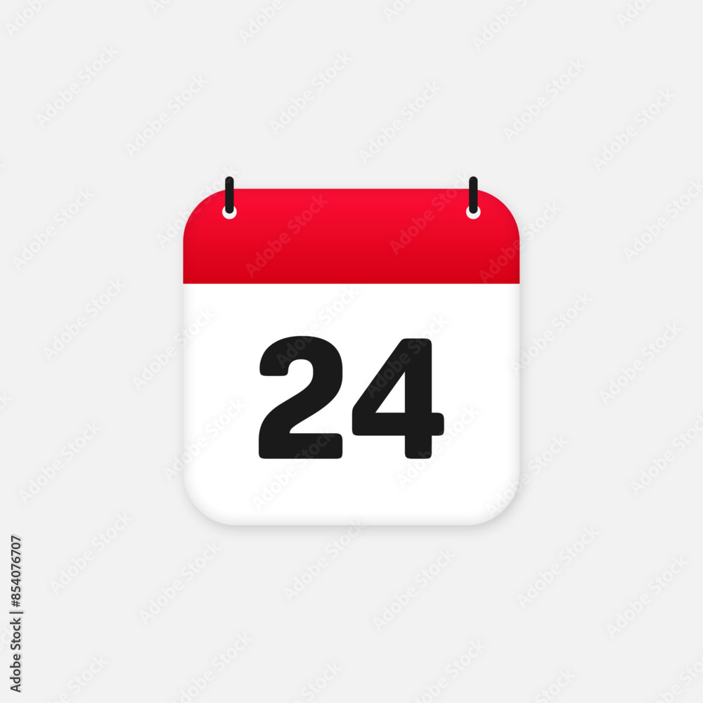 24th day of the month calendar. Vector icon 24th day of the month calendar. Vector icon