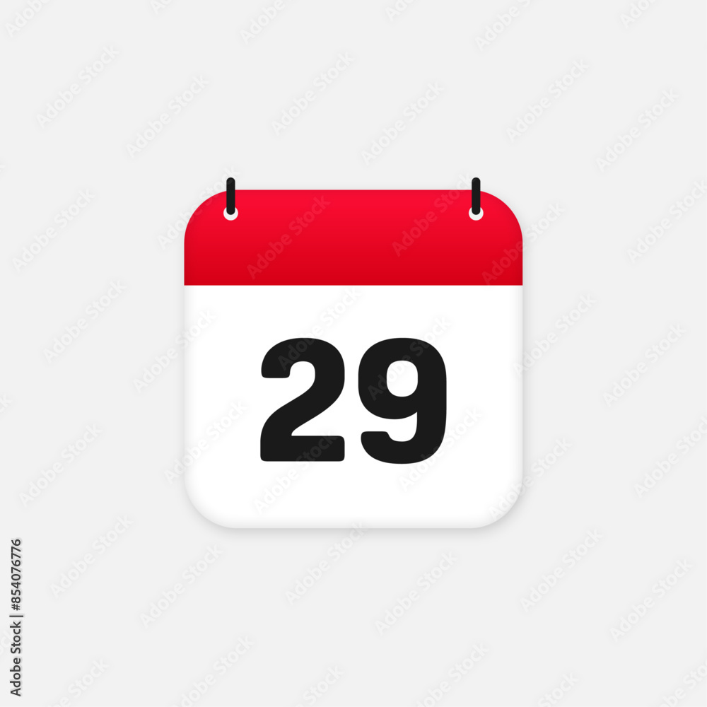 29th day of the month calendar. Vector icon 29th day of the month calendar. Vector icon