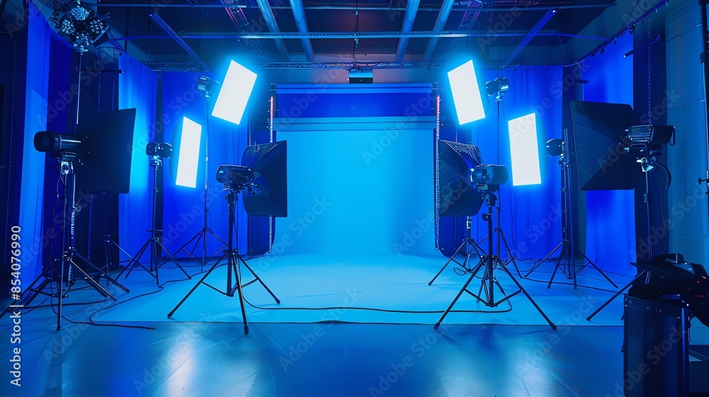 Studio flash triggers synchronizing with cameras, capturing moments with perfect timing, displayed in a highenergy studio setup, with dynamic lighting effects