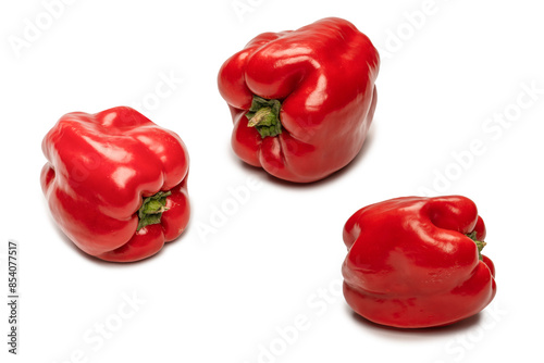 Red bell pepper isolated on a white background. © Nikolay