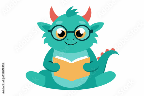 adorable cubby dairy chinese loong with glasses
