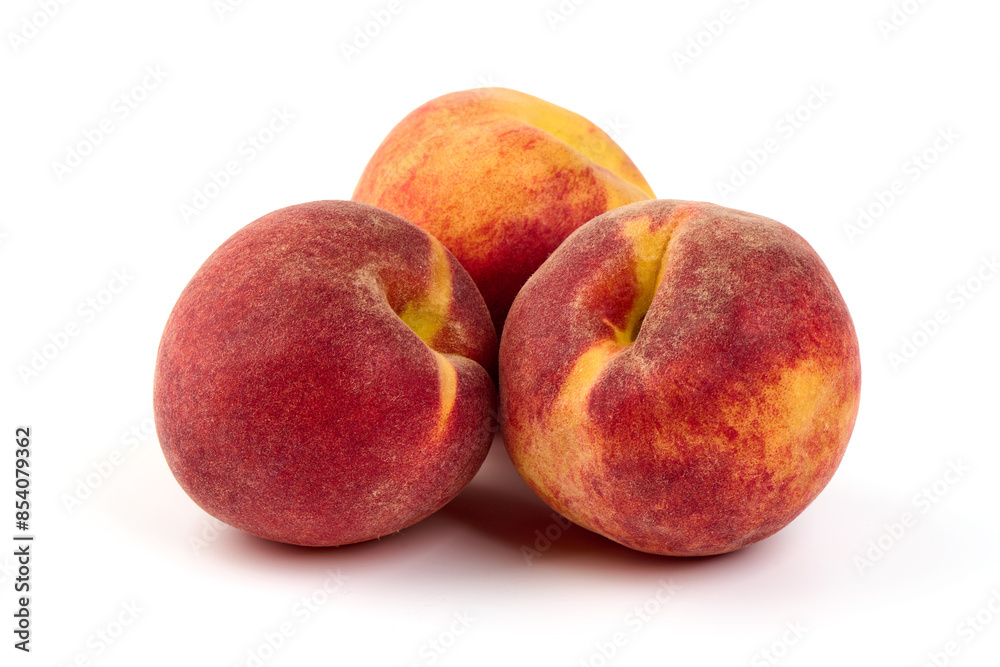 Fresh peaches, isolated on white background. Fresh peaches, isolated on white background.