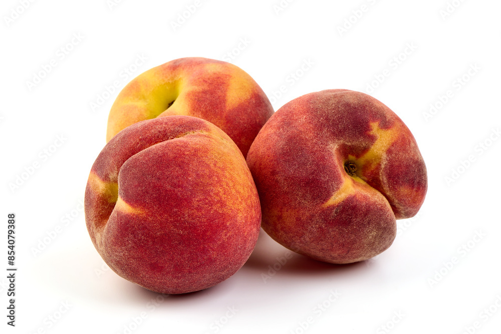Fresh peaches, isolated on white background. Fresh peaches, isolated on white background.