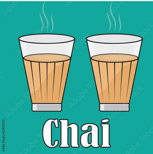 Tea also known chai, Chai vector Illustration Indian Street Food