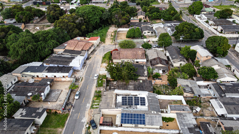 Painel Solar em bairro residencial, Boa Vista, Roraima, Brasil Painel Solar em bairro residencial, Boa Vista, Roraima, Brasil