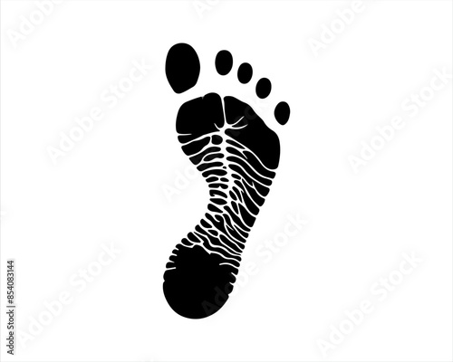 Single human footprint silhouette isolated on white background. Footprint icon vector illustration design.