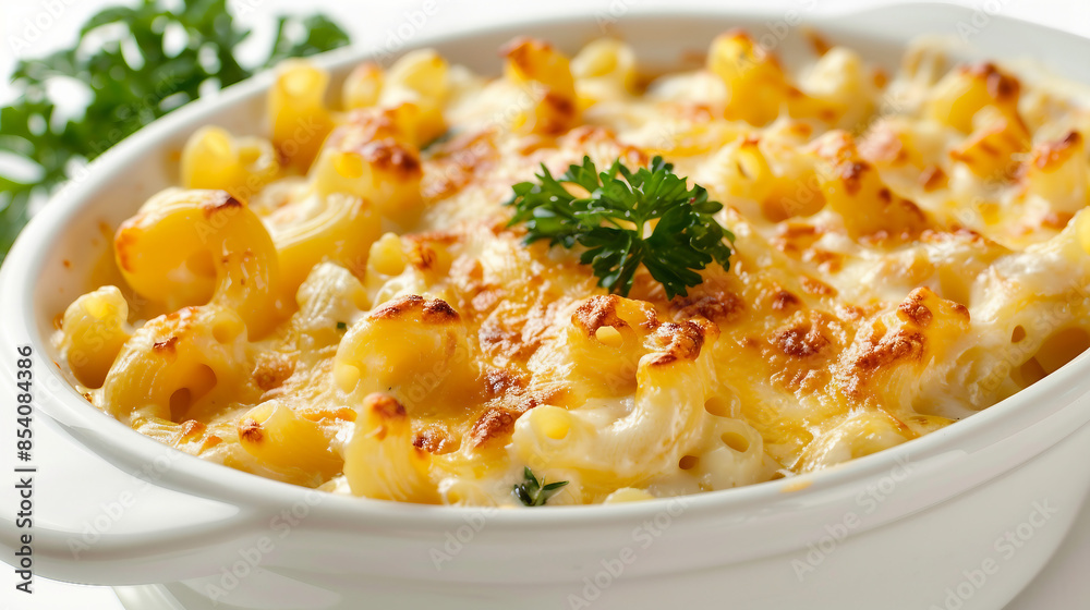 Delicious Serving of Creamy Cardoon Mac and Cheese - Culinary Comfort Food Stock Photo Delicious Serving of Creamy Cardoon Mac and Cheese - Culinary Comfort Food Stock Photo