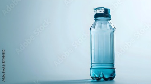 Transparent Blue Water Bottle Hydration Plastic Design