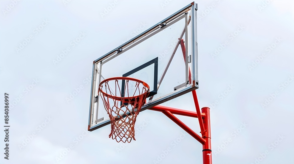 Outdoor Basketball Hoop Sky Clear Day Backboard Net Rim Outdoor Basketball Hoop Sky Clear Day Backboard Net Rim