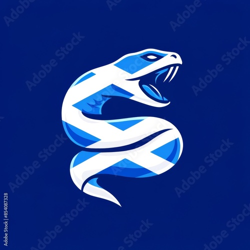 Snake logo with open mouth in various themes and colors photo