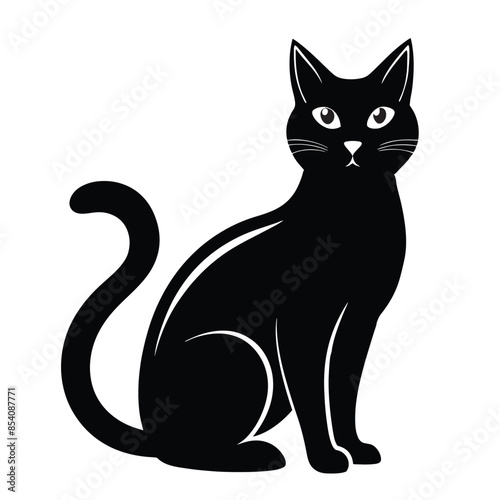 Black cat Simple illustration of black cat vector