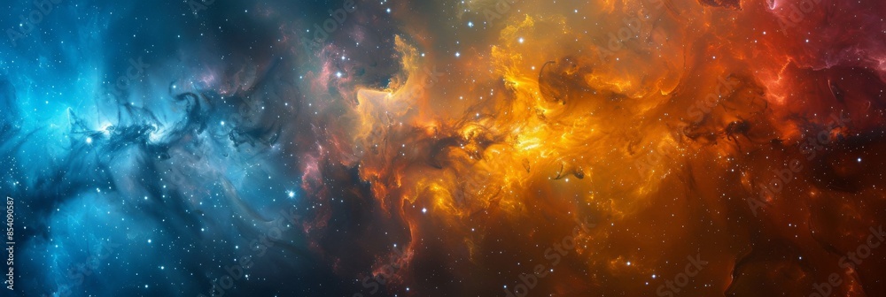 Fototapeta premium Universe abstract background, colorful space galaxy clouds nebula, stary cosmos, universe wallpaper