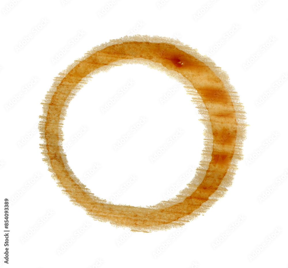 Coffee cup stain isolated on white, top view Coffee cup stain isolated on white, top view