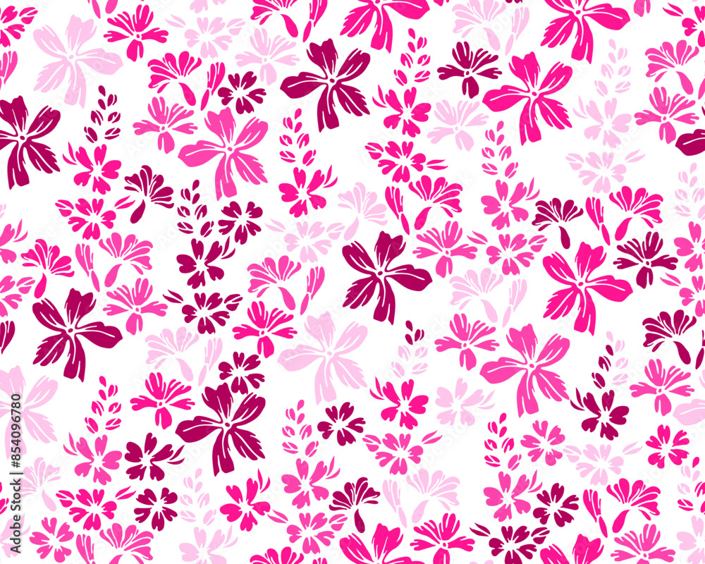 Tiny field forget-me-not flowers endless pattern vector design. Millefleurs Tiny field forget-me-not flowers endless pattern vector design. Millefleurs