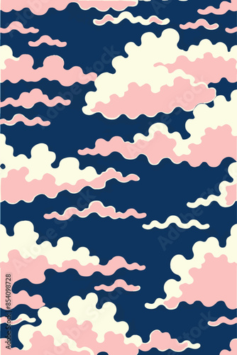 A collection of backgrounds with cloud patterns in a modern style. These vibrant and richly colored designs create unique and eye-catching compositions. Perfect for adding text and creating stylish vi