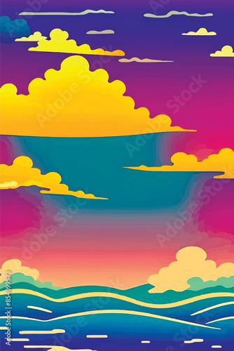 A collection of backgrounds with cloud patterns in a modern style. These vibrant and richly colored designs create unique and eye-catching compositions. Perfect for adding text and creating stylish vi