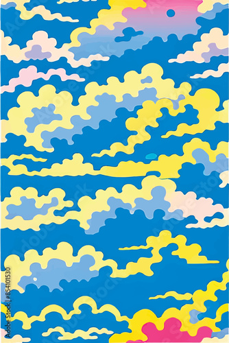 A collection of backgrounds with cloud patterns in a modern style. These vibrant and richly colored designs create unique and eye-catching compositions. Perfect for adding text and creating stylish vi