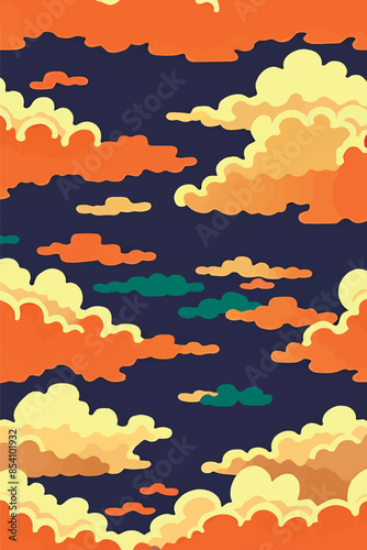A collection of backgrounds with cloud patterns in a modern style. These vibrant and richly colored designs create unique and eye-catching compositions. Perfect for adding text and creating stylish vi