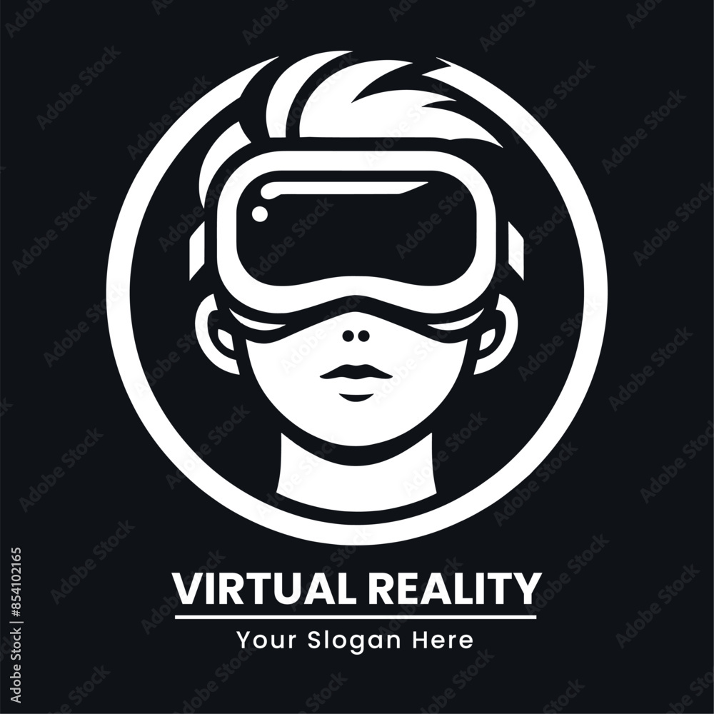 Woman with braids wearing a VR headset, depicted in a detailed, modern design Woman with braids wearing a VR headset, depicted in a detailed, modern design