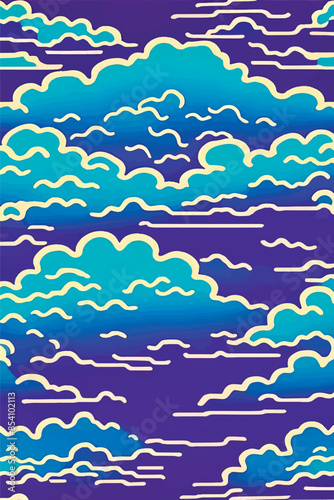 A collection of backgrounds with cloud patterns in a modern style. These vibrant and richly colored designs create unique and eye-catching compositions. Perfect for adding text and creating stylish vi