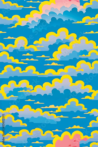 A collection of backgrounds with cloud patterns in a modern style. These vibrant and richly colored designs create unique and eye-catching compositions. Perfect for adding text and creating stylish vi