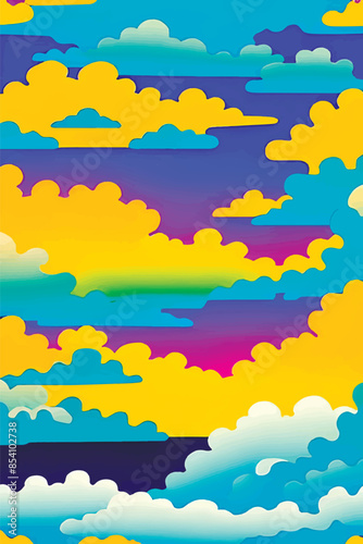 A collection of backgrounds with cloud patterns in a modern style. These vibrant and richly colored designs create unique and eye-catching compositions. Perfect for adding text and creating stylish vi