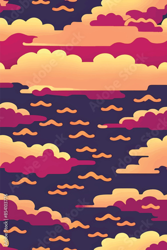 A collection of backgrounds with cloud patterns in a modern style. These vibrant and richly colored designs create unique and eye-catching compositions. Perfect for adding text and creating stylish vi